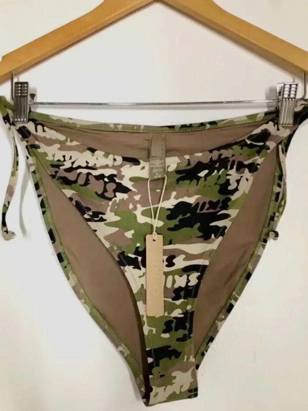 SKIMS Signature Swim Dipped Tie Bottom Logo Camo NWT Size 2X